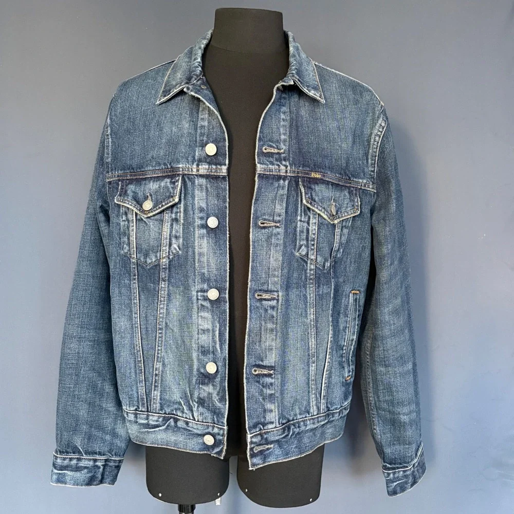 Polo Ralph Lauren Tennis Bear New York Denim Jacket | Size L | 